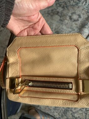 Botkier Honore crossbody in tan /orange piping